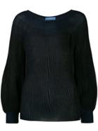 Blumarine Puffed Sleeve Lurex Jumper - Blue