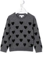Burberry Kids Heart Intarsia Jumper, Girl's, Size: 10 Yrs, Grey