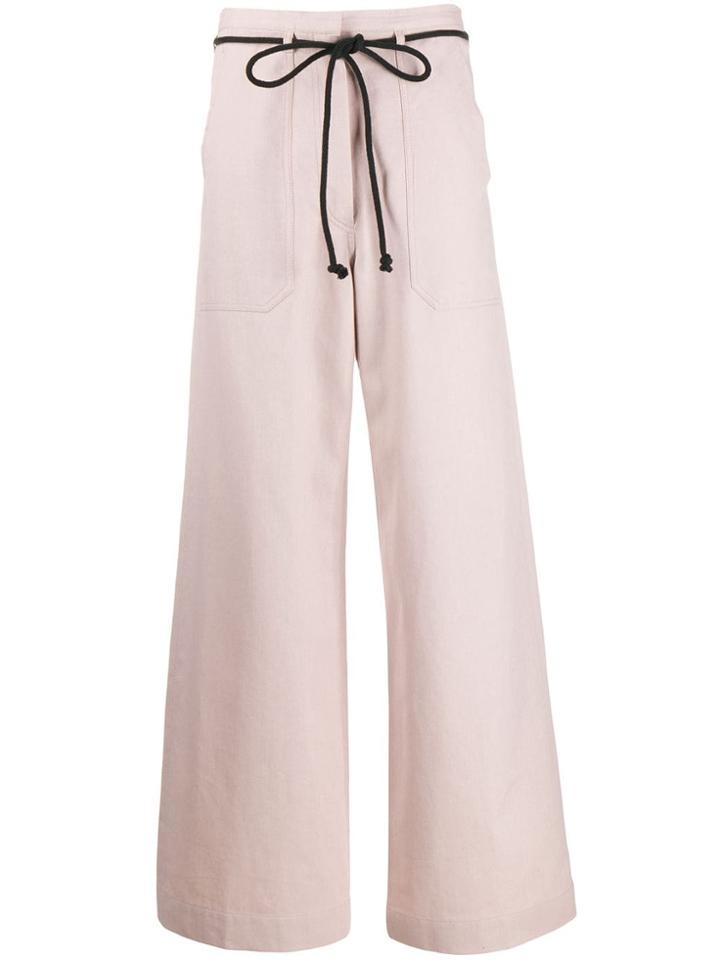 Ann Demeulemeester Drawstring Flared Trousers - Pink