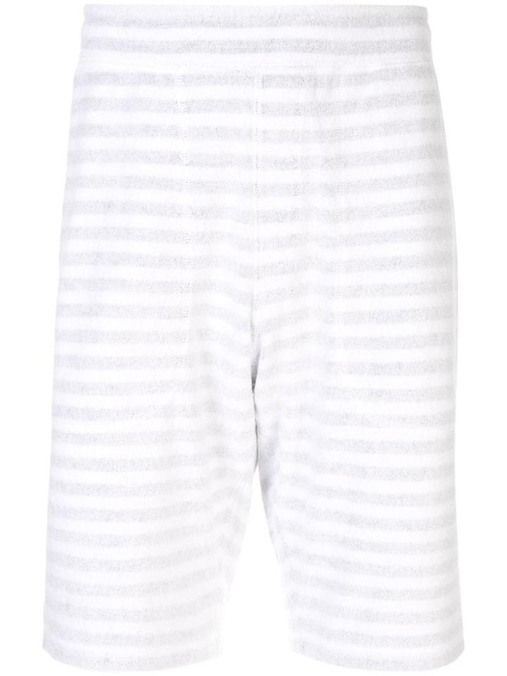 Loveless Striped Patch Pocket Shorts - White