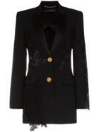 Versace Lace-panelled Blazer - Black