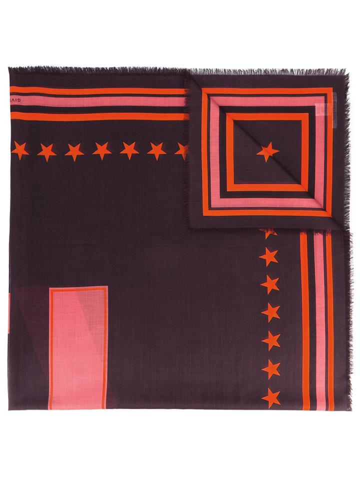 Givenchy 17 Print Scarf, Women's, Pink/purple, Silk/cashmere/virgin Wool