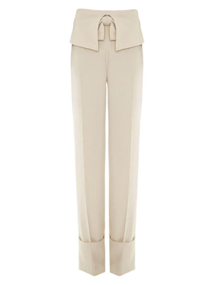 Framed Belts Palazzo Pants - Neutrals