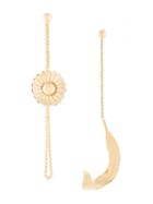 Jw Anderson Flower And Leaf Pendant Earrings - Gold