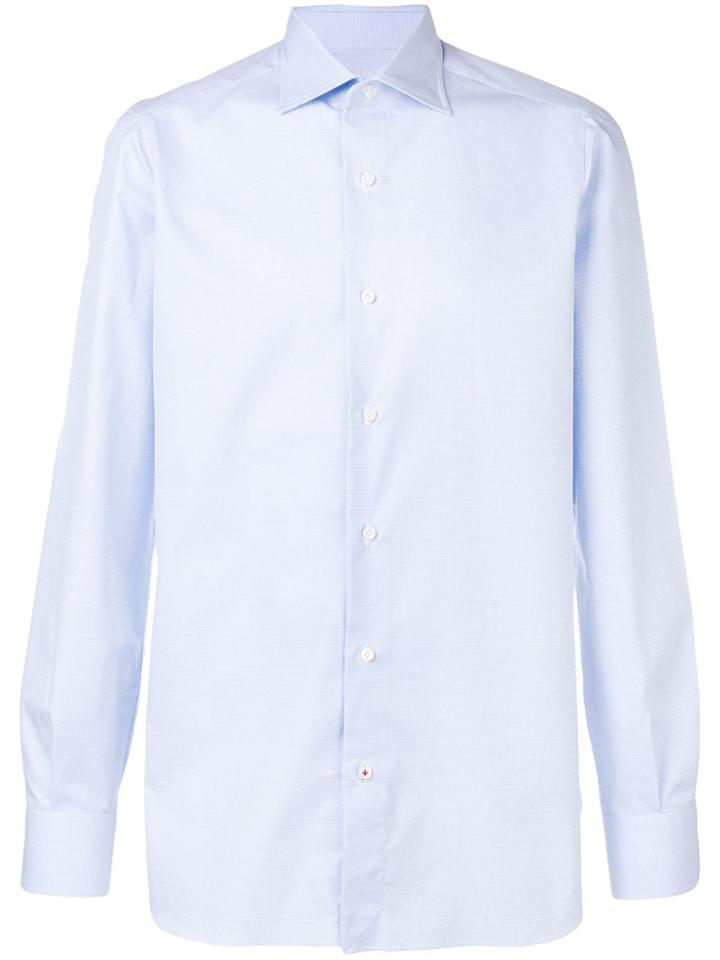 Isaia Checked Formal Shirt - Blue
