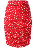 Emanuel Ungaro Vintage Ruched Polka Dot Skirt - Red
