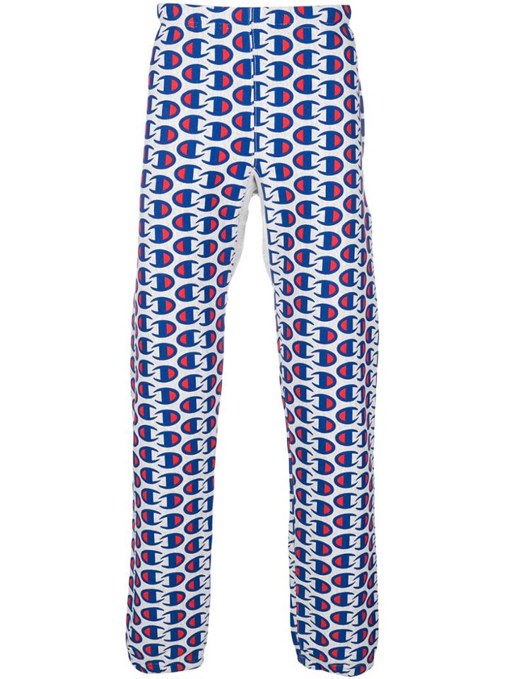 Champion All-over Logo Print Track Pants - Blue