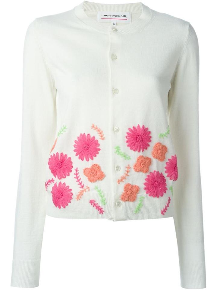 Comme Des Garçons Girl Floral Embroidery Cardigan