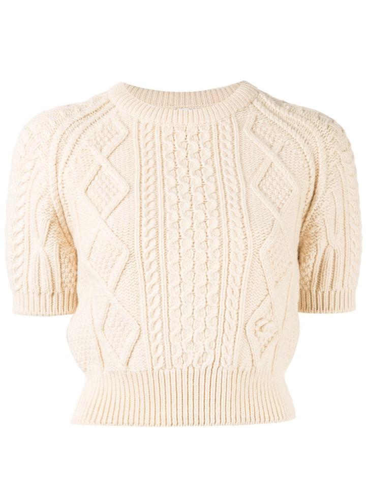 Chanel Vintage Cable Knit Jumper - White