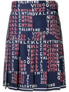 Valentino Logo Print Skirt - Blue