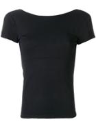 Giorgio Armani Vintage Crossed Back Semi-sheer Blouse - Black