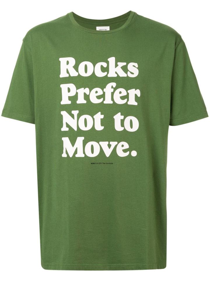 Wood Wood Rocks T-shirt - Green