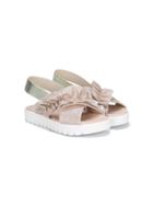 Florens Ruffled Glitter Sandals - Metallic