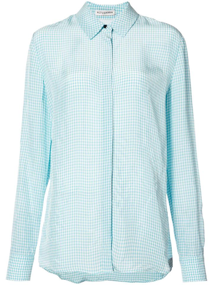 Altuzarra - Check Shirt - Women - Silk/viscose - 42, Blue, Silk/viscose