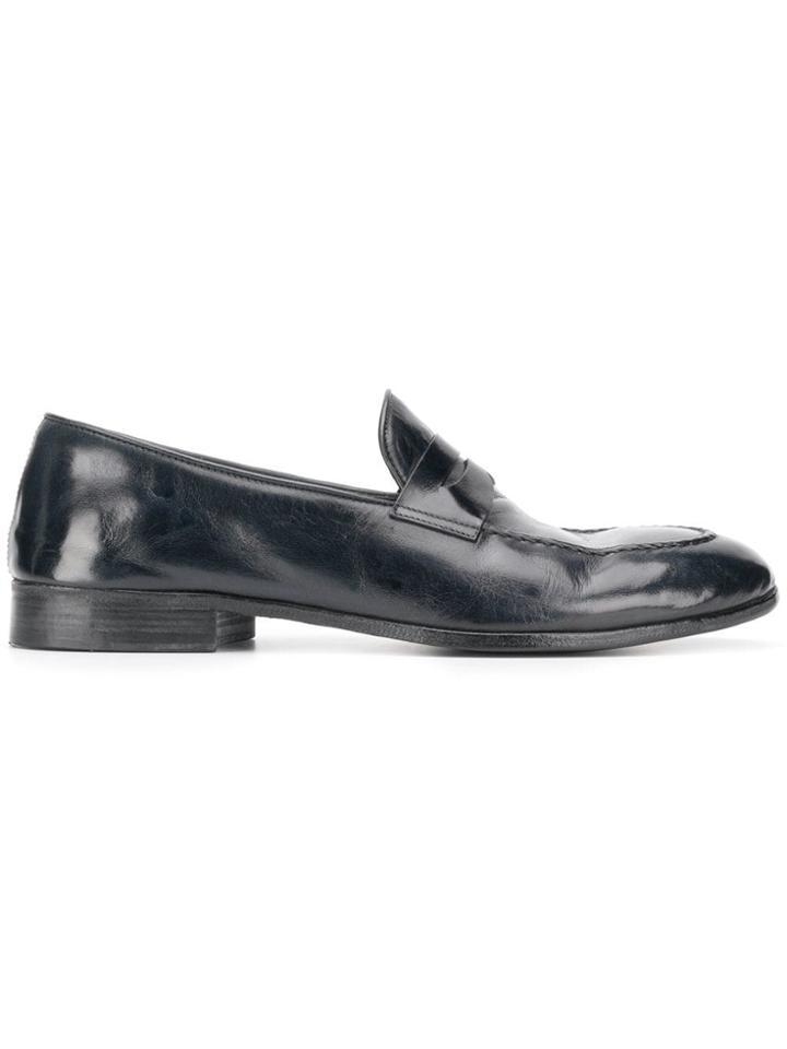 Alberto Fasciani Weathered Penny Loafers - Black