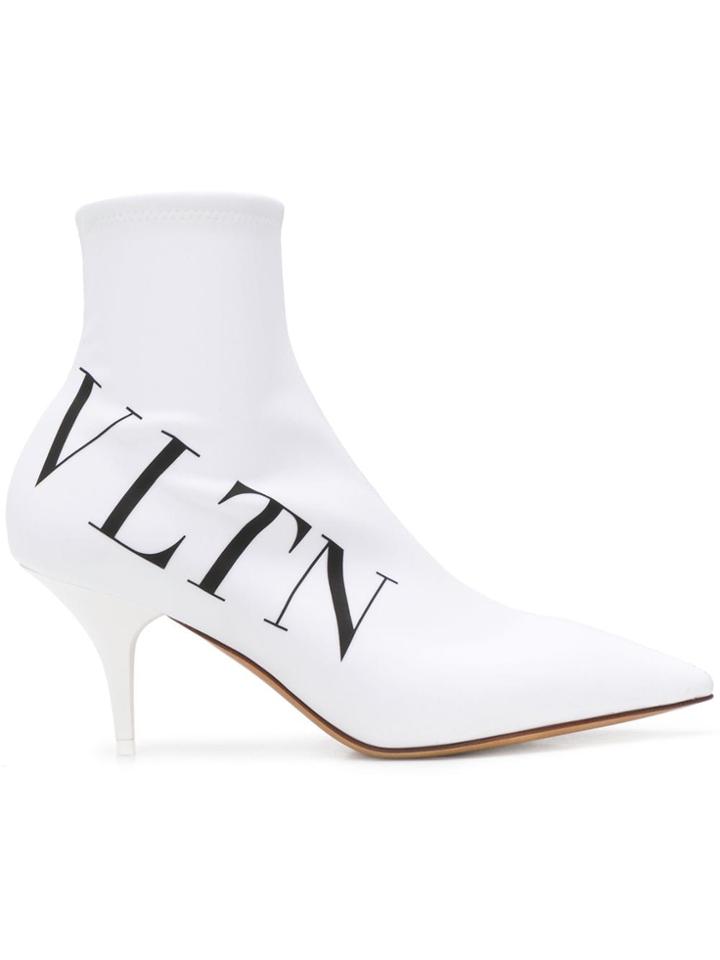 Valentino Vltn Sock Booties - White
