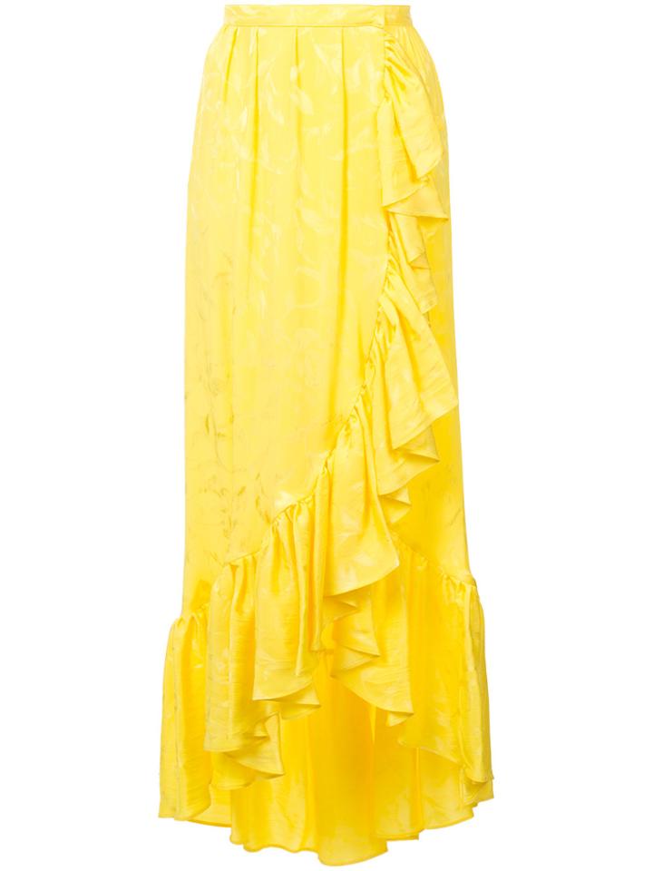 Attico Long Ruffled Skirt - Yellow & Orange