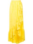 Attico Long Ruffled Skirt - Yellow & Orange