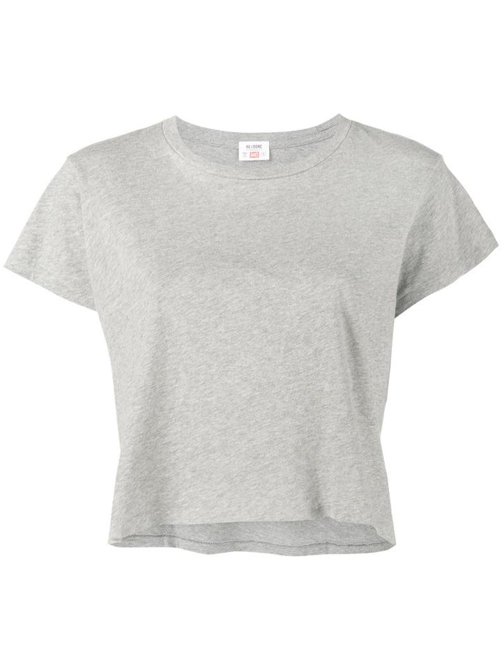 Re/done - Crew Neck '1950' Cotton T-shirt - Women - Cotton - M, Grey, Cotton
