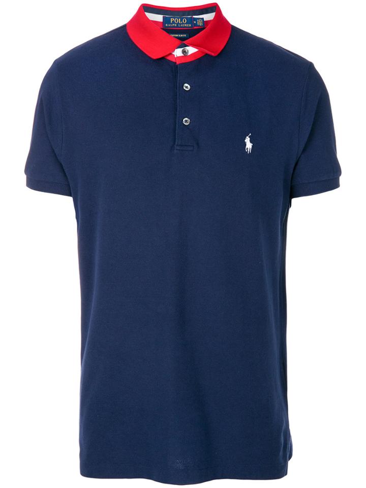 Polo Ralph Lauren Contrasting Collar Polo Shirt - Blue