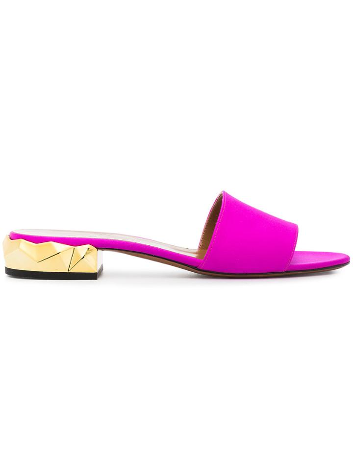 Darmaki Pink Dana 28 Satin Slides - Pink & Purple