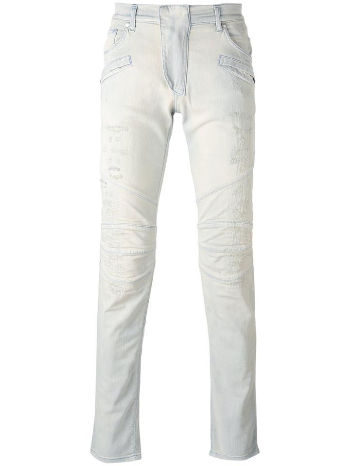Pierre Balmain - Destroyed Skinny Jeans - Men - Cotton/elastodiene - 31, Blue, Cotton/elastodiene