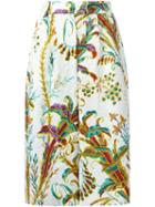 Philosophy Di Lorenzo Serafini Printed Brocade Culottes, Women's, Size: 42, White, Cotton/rayon