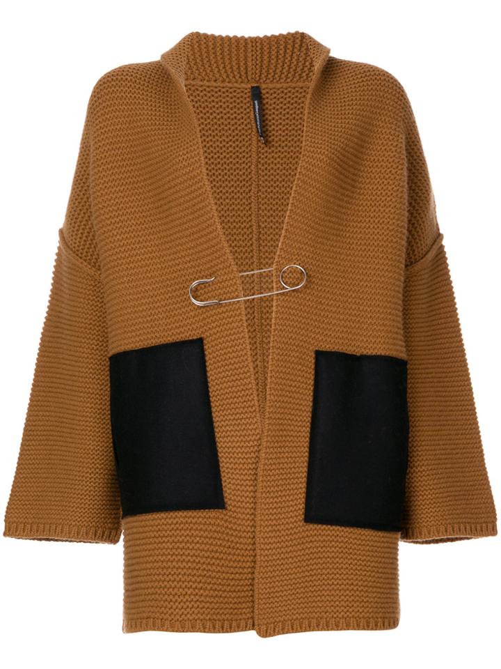 Pierantoniogaspari Oversized Safety Pin Cardigan - Brown