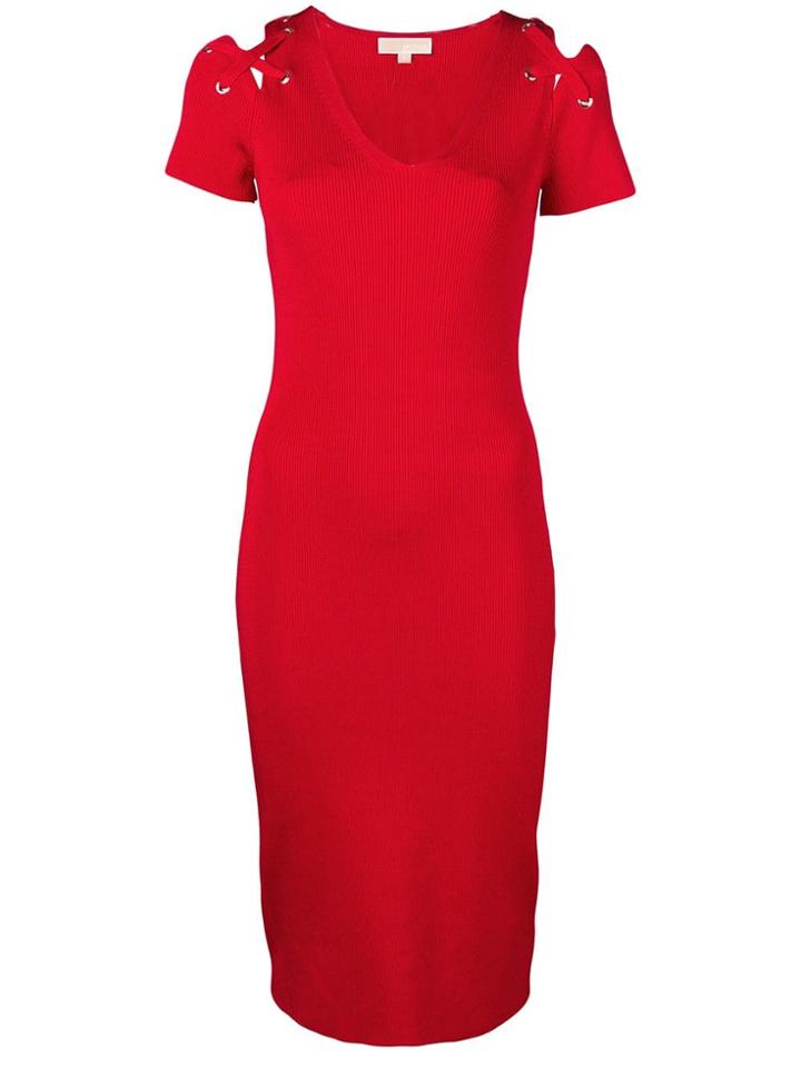 Michael Kors Collection Fitted Midi Dress - Red