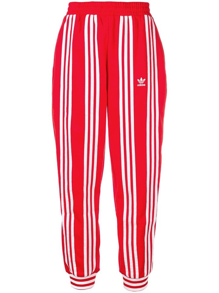 Adidas Striped Track Trousers - Red