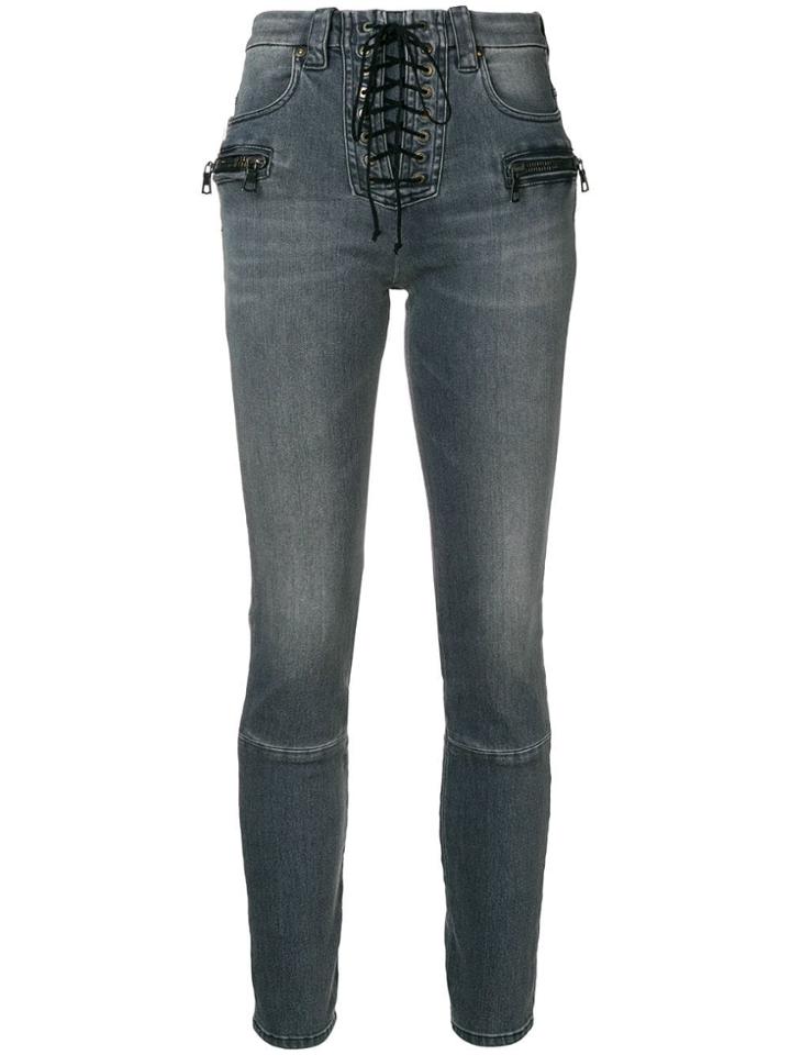 Unravel Project Lace-up Jeans - Grey