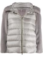 Herno Contrasting Sleeve Puffer Jacket - Grey