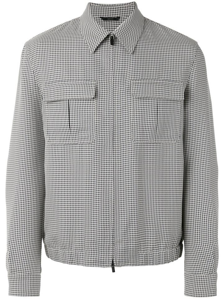Fendi Checked Jacket, Men's, Size: 50, Blue, Polyester/viscose/cotton