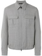 Fendi Checked Jacket, Men's, Size: 50, Blue, Polyester/viscose/cotton