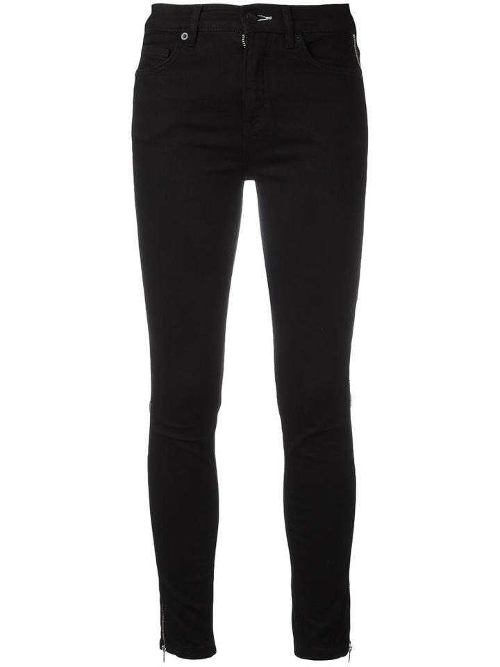 Mcq Alexander Mcqueen Side Zip Trousers, Women's, Size: 26, Black, Cotton/spandex/elastane