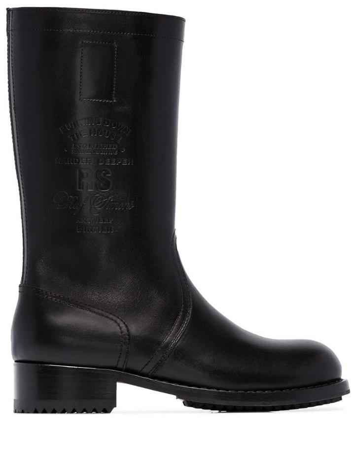 Raf Simons Logo-debossed Boots - Black