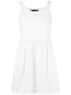 Love Moschino V-neck Dress, Women's, Size: 42, White, Cotton