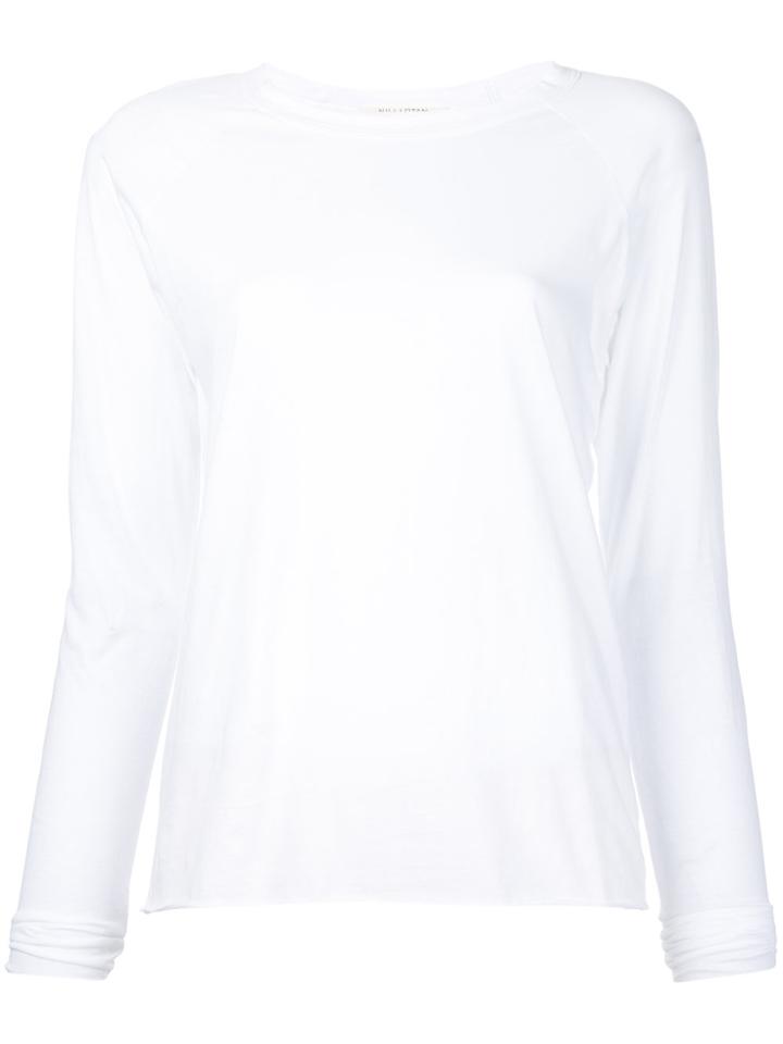 Nili Lotan Long Sleeve Basic Top - White