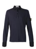 Stone Island (blue) Long Sleeve Polo Shirt, Men's, Size: Xxl, Cotton