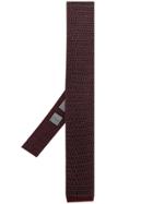 Canali Skinny Knitted Tie - Red
