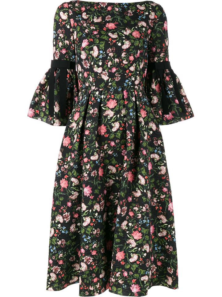 Erdem Aleena Floral Matelassé Dress, Women's, Size: 8, Black, Polyester/polyamide/silk