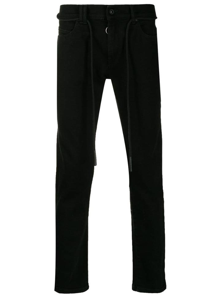 Off-white Drawstring Slim Fit Jeans - Black