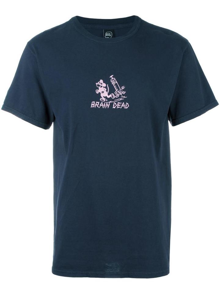 Brain Dead 'catch Me If You Can' T-shirt, Men's, Size: Large, Blue, Cotton
