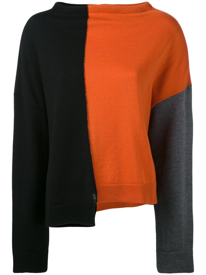 Marni - Colour Block Knitted Sweater - Women - Virgin Wool - 40, Black, Virgin Wool