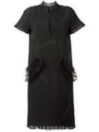 Christopher Kane Keyhole Detail Organza Dress, Women's, Size: 46, Black, Silk/spandex/elastane/acetate/viscose