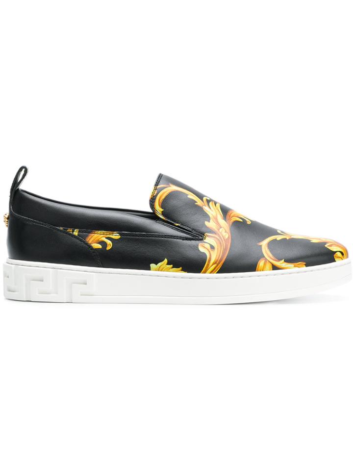Versace Baroque Print Sneakers - Black