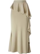 Givenchy Long Ruffled Skirt, Women's, Size: 38, Nude/neutrals, Viscose/spandex/elastane/acetate/silk