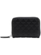 Emporio Armani Embroidered Leather Wallet - Black