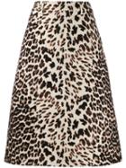 Prada Animal Print A-line Skirt - Neutrals