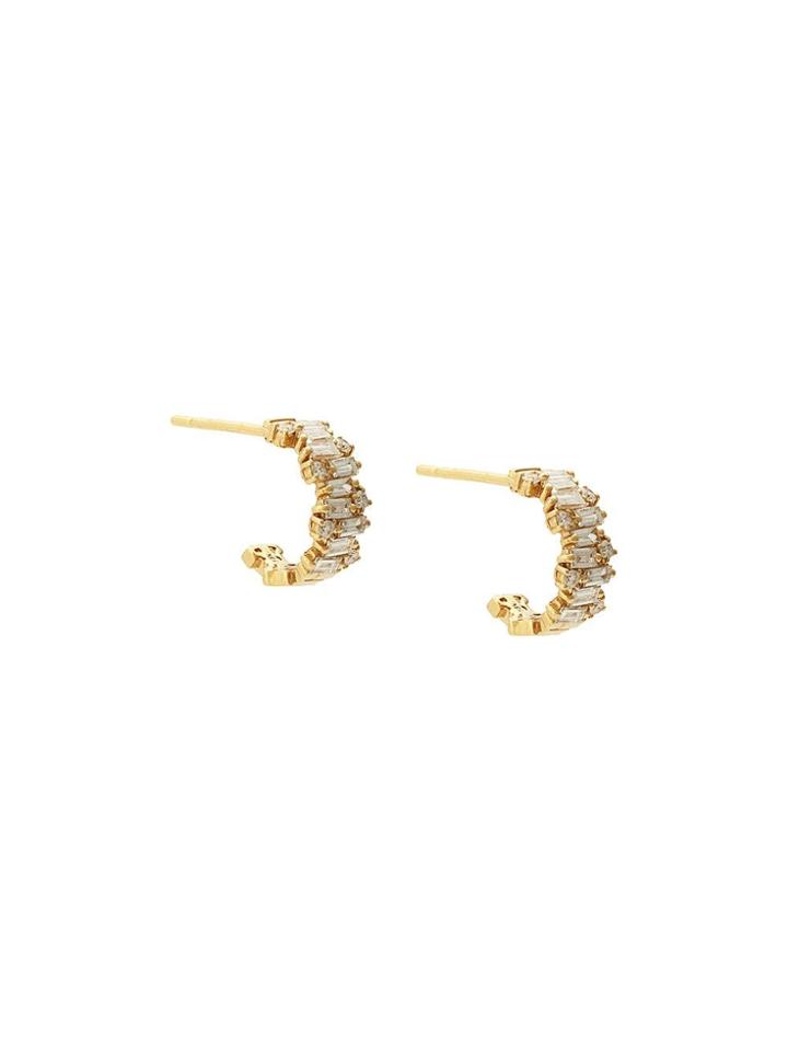 Suzanne Kalan 18kt Yellow Gold Small Diamond Fireworks Hoops - Ylwgold